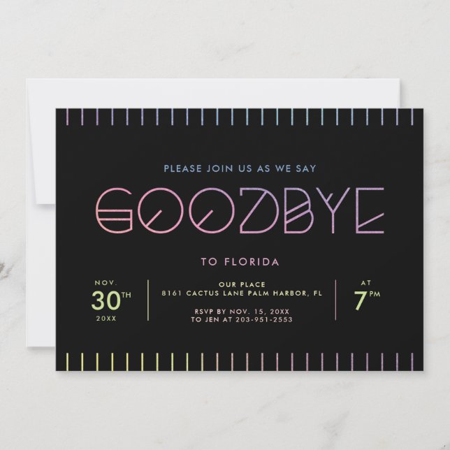 Invitation à une fête d'adieu (Devant)