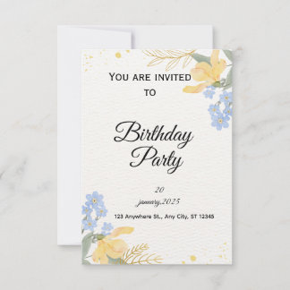 Invitation à une fête d'anniversaire