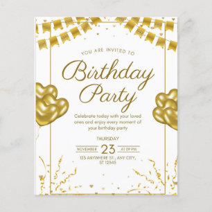Invitation à une fête d'anniversaire