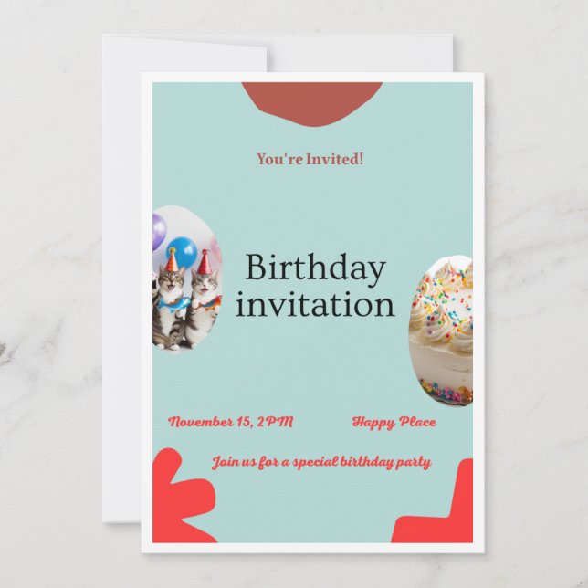 Invitation à une fête d'anniversaire (Devant)