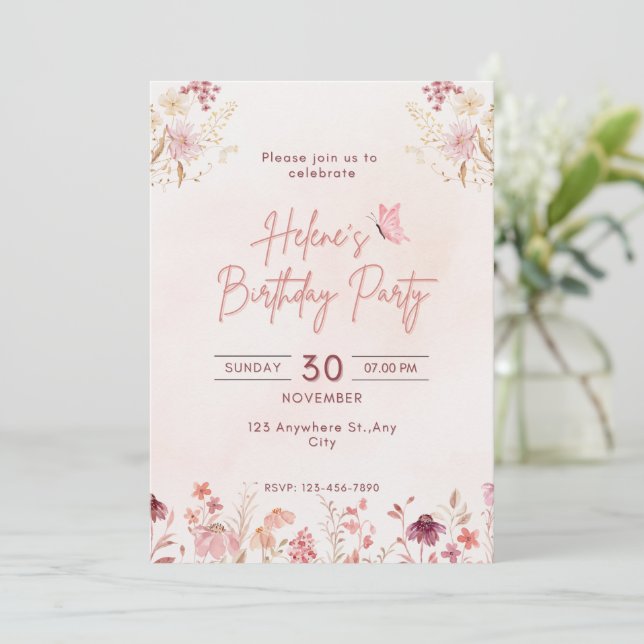 Invitation à une fête d'anniversaire  (Debout devant)