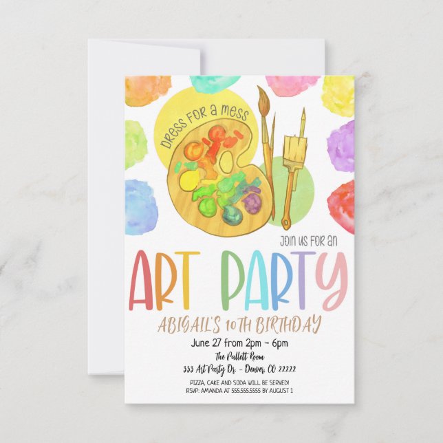 Invitation à une fête d'anniversaire (Devant)