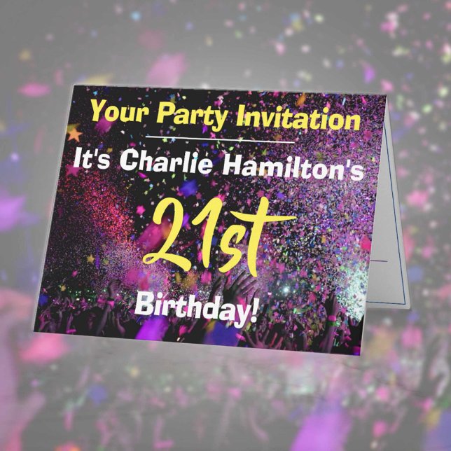 Invitation à une fête d'anniversaire 21 ans (Créateur téléchargé)