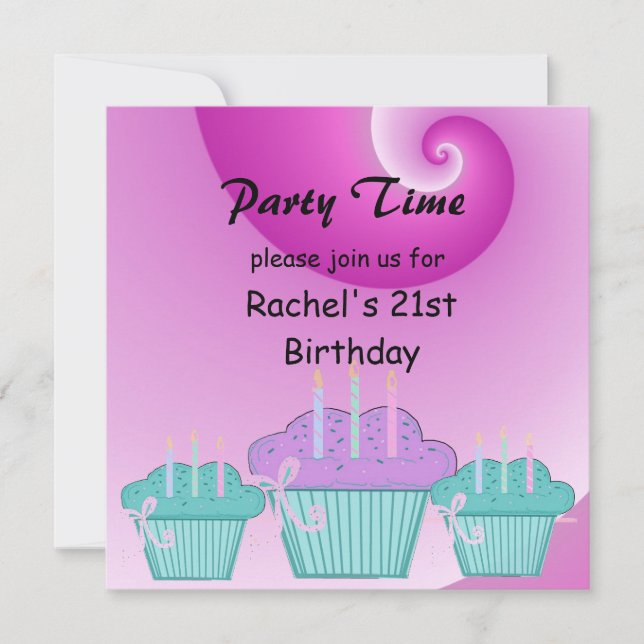 Invitation à une fête d'anniversaire 21 ans (Devant)