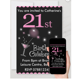 Invitation à une fête d'anniversaire 21 ans - Verr