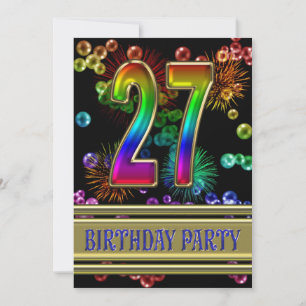 Invitation à une fête d'anniversaire 27 ans avec d
