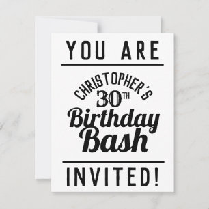 Invitation à une fête d'anniversaire 30 ans