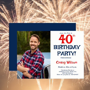 Invitation à une fête d'anniversaire 40 ans avec i
