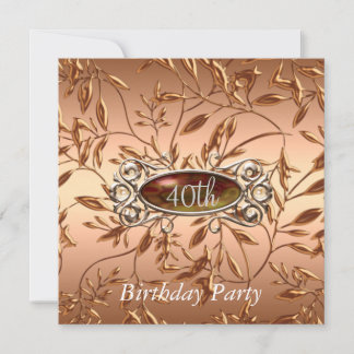 Invitation à une fête d'anniversaire 40 ans Feuill