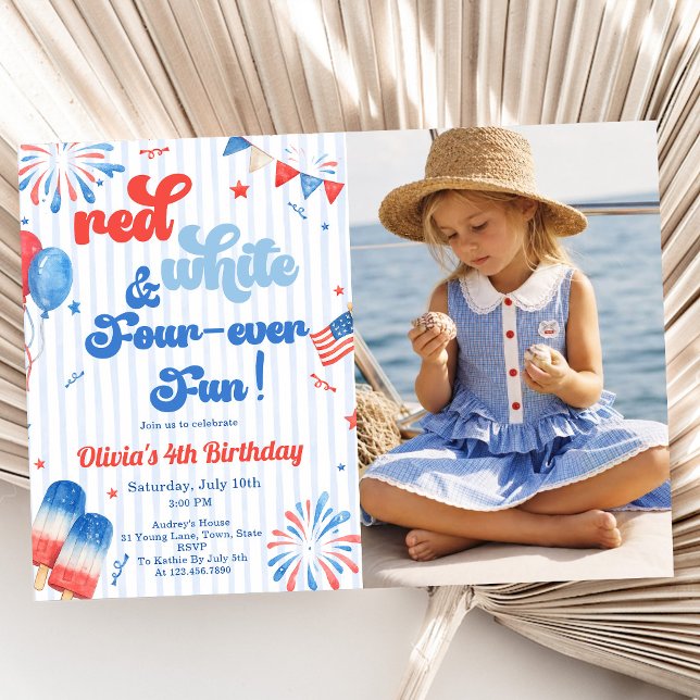 Invitation à une fête d'anniversaire 4 ans - Photo (Créateur téléchargé)
