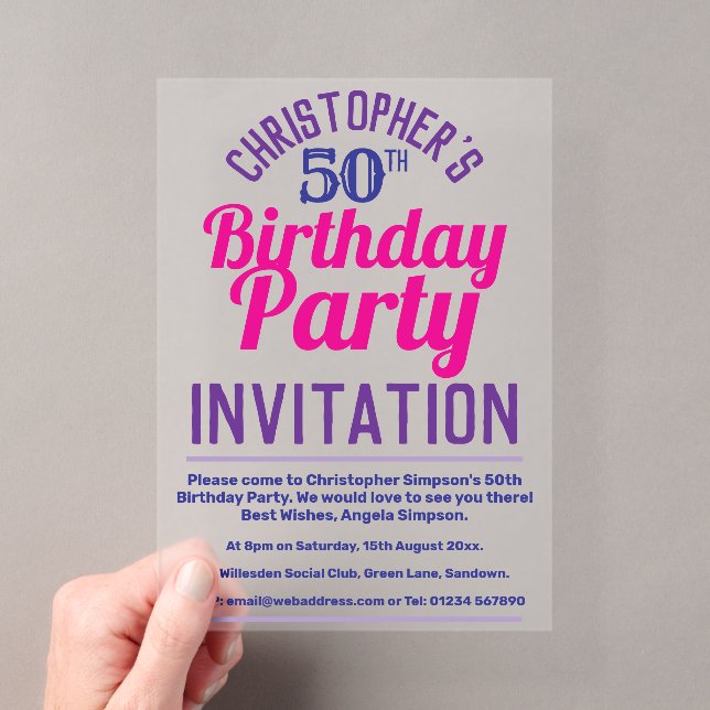 Invitation à une fête d'anniversaire 50 ans (In situ (ordinateur de poche))