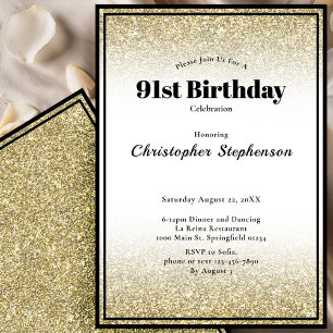 Invitation à une fête d'anniversaire 91 ans en noi