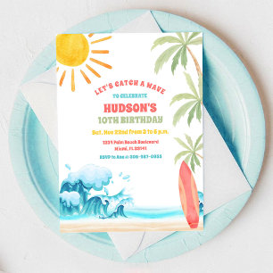 Invitation à une fête d'anniversaire à la plage