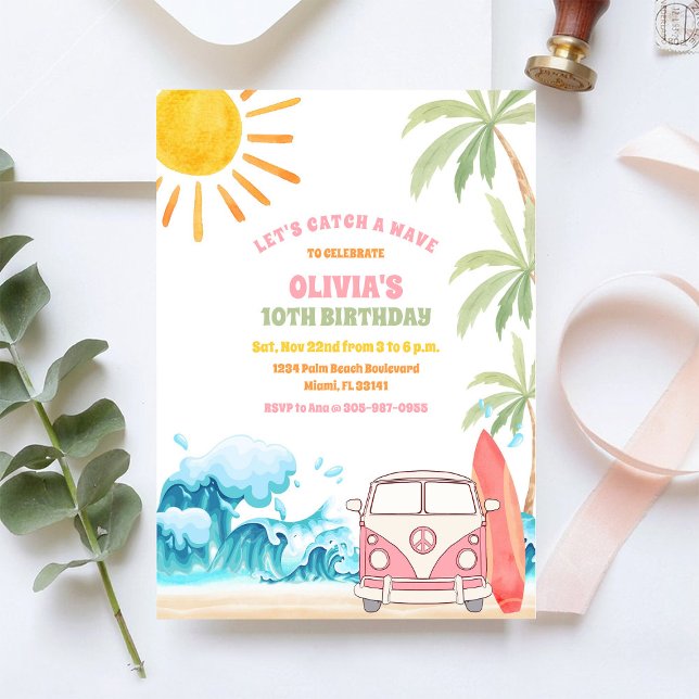 Invitation à une fête d'anniversaire à la plage (Créateur téléchargé)