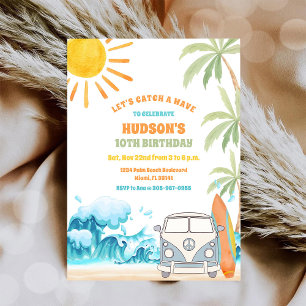 Invitation à une fête d'anniversaire à la plage