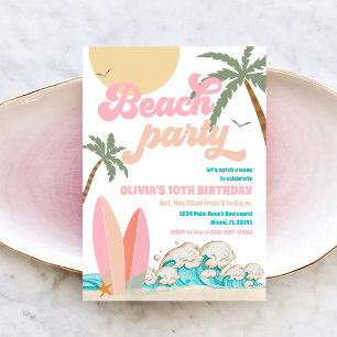 Invitation à une fête d'anniversaire à la plage