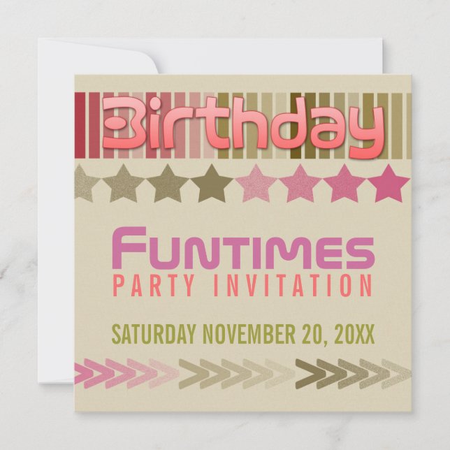 Invitation à une fête d'anniversaire amusante (Devant)