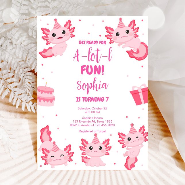 Invitation à une fête d'anniversaire amusante Axol (Créateur téléchargé)