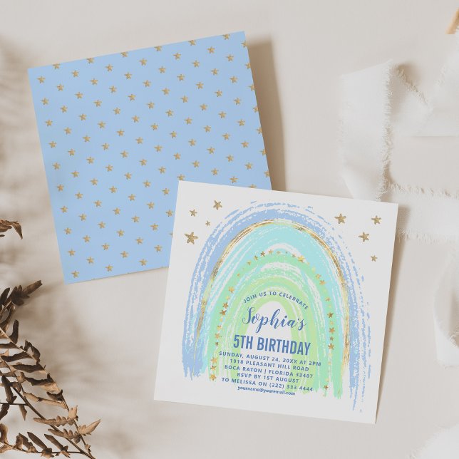 Invitation à une fête d'anniversaire arc-en-ciel a (Créateur téléchargé)