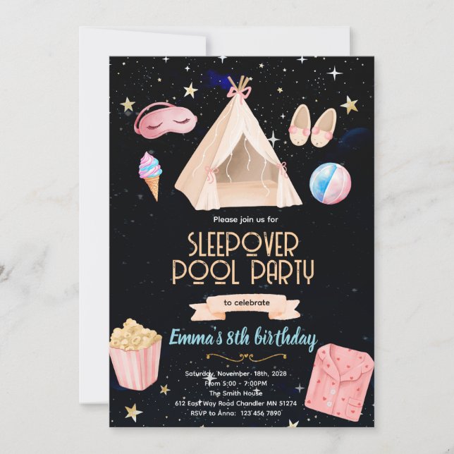 Invitation à une fête d'anniversaire au bassin de  (Devant)