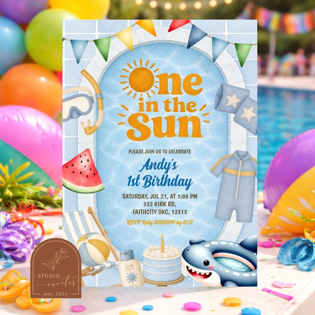 Invitation à une fête d'anniversaire au bord de la (Créateur téléchargé)