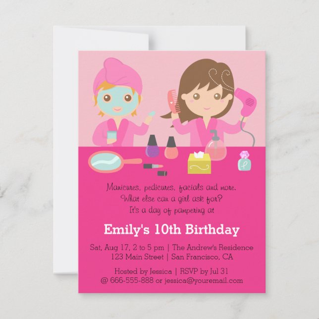 Invitation à une fête d'anniversaire au Spa Rose F (Devant)