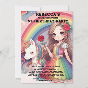 Invitation à une fête d'anniversaire autiste neuro