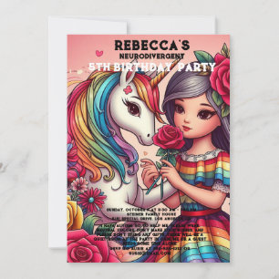 Invitation à une fête d'anniversaire autiste neuro