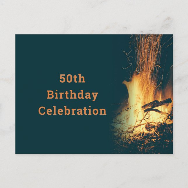 Invitation à une fête d'anniversaire autour d'un f (Devant)