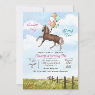 Invitation à une fête d'anniversaire avec ballon d