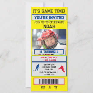 Invitation à une fête d'anniversaire avec billet d