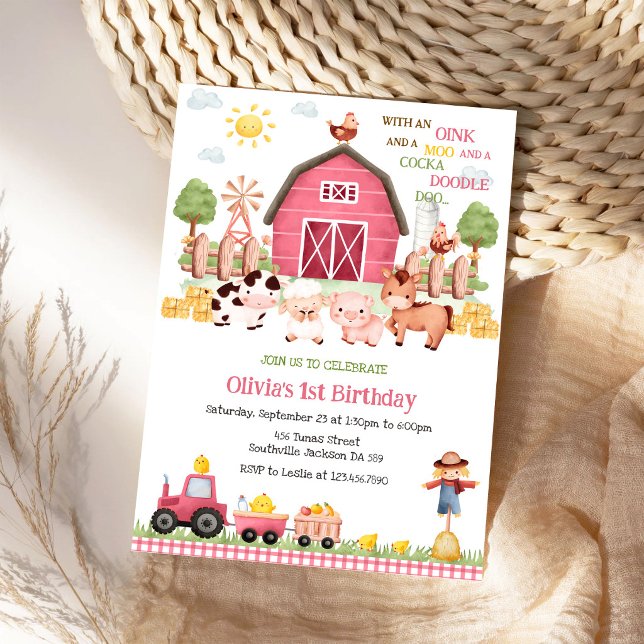 Invitation à une fête d'anniversaire avec des anim (Créateur téléchargé)
