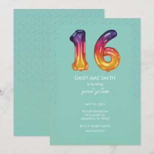 Invitation à une fête d'anniversaire avec des ball