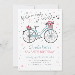 Invitation à une fête d'anniversaire avec des fleu