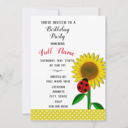 Invitation à une fête d'anniversaire avec motif de