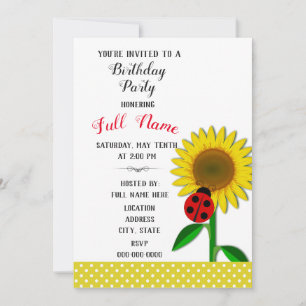 Invitation à une fête d'anniversaire avec motif de