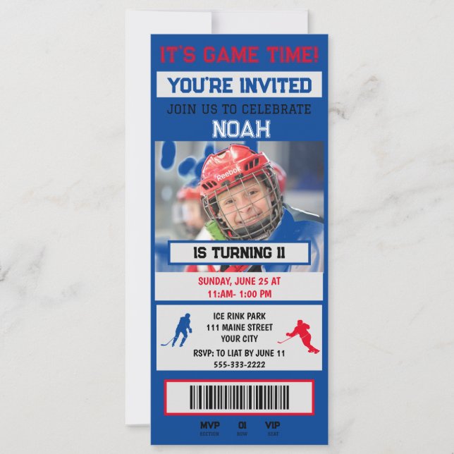Invitation à une fête d'anniversaire avec un bille (Devant)