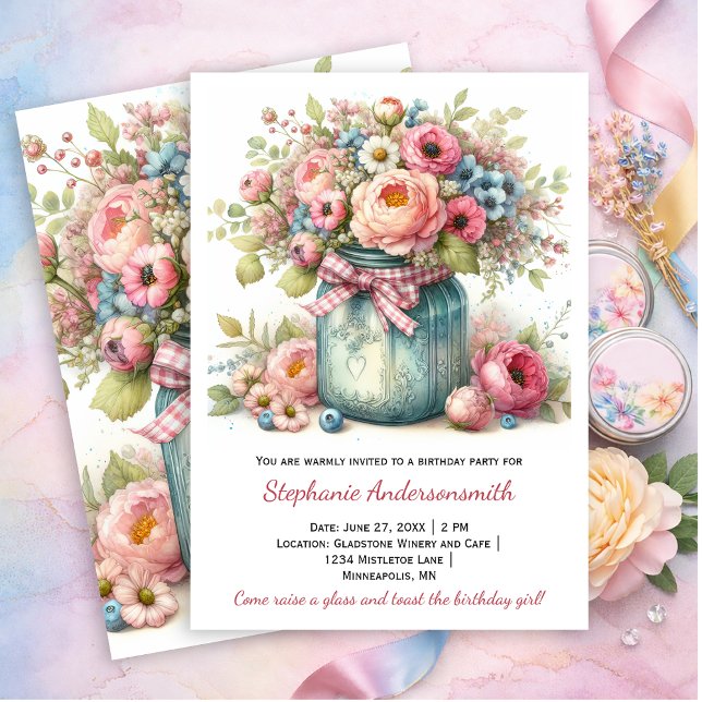 Invitation à une fête d'anniversaire avec un pot M (Créateur téléchargé)