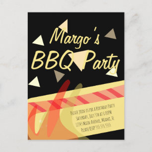 Invitation à une fête d'anniversaire BBQ avec hot-