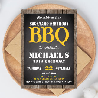 Invitation à une fête d'anniversaire BBQ dans la c