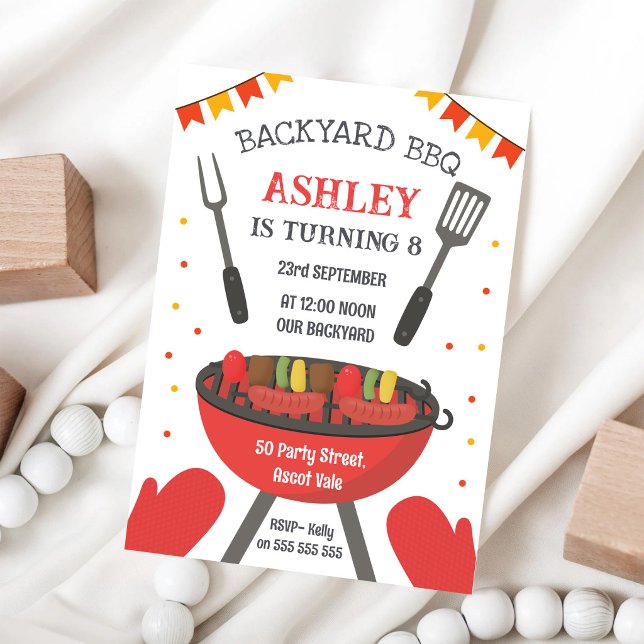 Invitation à une fête d'anniversaire BBQ dans la c (Créateur téléchargé)