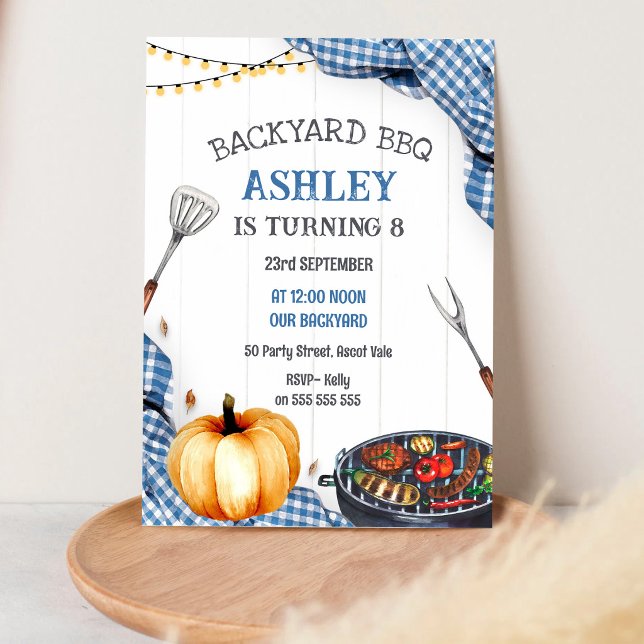 Invitation à une fête d'anniversaire BBQ dans la c (Créateur téléchargé)