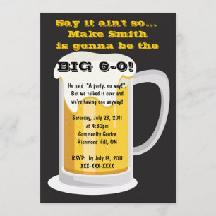 Invitation à une fête d'anniversaire bière