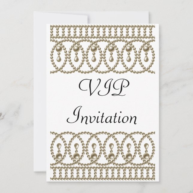 Invitation à une fête d'anniversaire Blanc Or VIP (Devant)