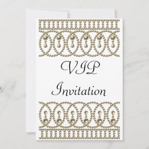 Invitation à une fête d'anniversaire Blanc Or VIP