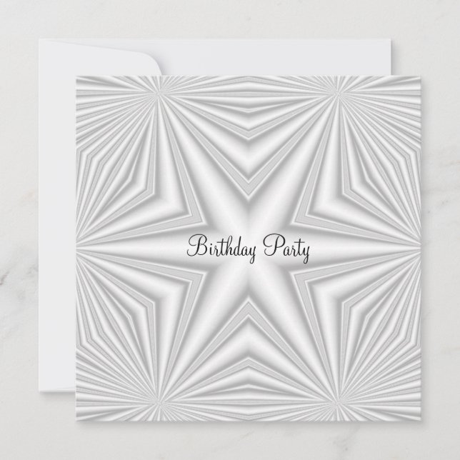 Invitation à une fête d'anniversaire blanche (Devant)