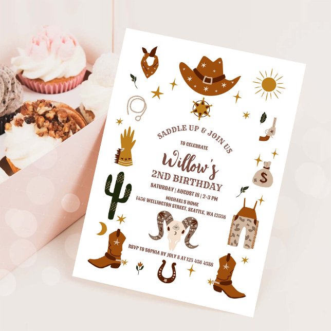Invitation à une fête d'anniversaire cowboy (Créateur téléchargé)