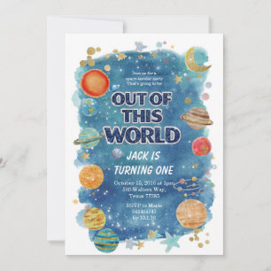 Invitation à une fête d'anniversaire dans l'espace