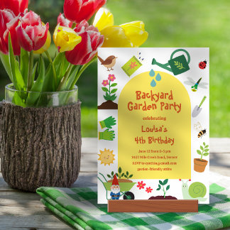 Invitation à une fête d'anniversaire dans un jardi