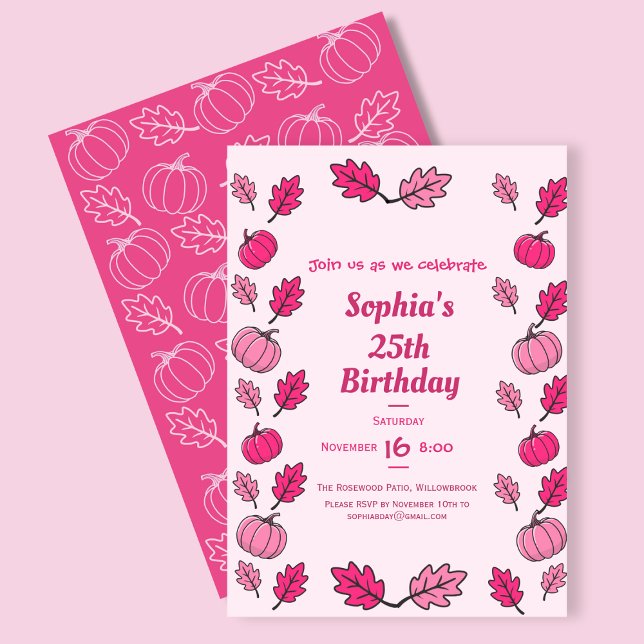 Invitation à une fête d'anniversaire d'automne (Créateur téléchargé)